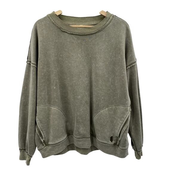Free People movement green oversized crewneck sweatshirt - Picture 1 of 5